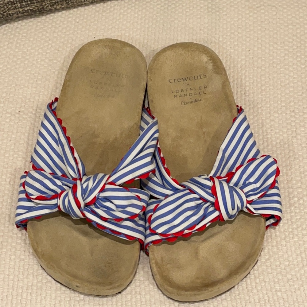 Loeffler Randall x crewcuts Jcrew Stripe Rickrack sandals 7